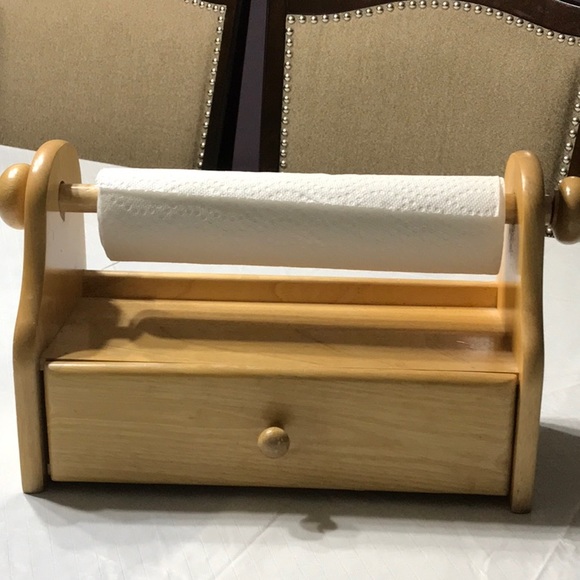Kitchen Wood Paper Towel Holder With Drawer Poshmark